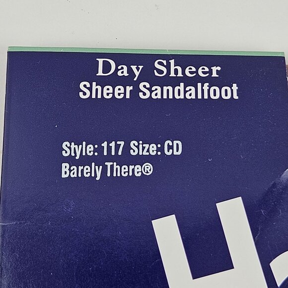 Hanes Too Day Sheers Sandalfoot Barely There Style 117 Size CD Vintage NOS - Picture 4 of 7